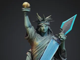 STATUE OF LIBERTY WITH COOL SWORD AND 1 EXTRA HAND