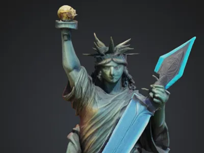 STATUE OF LIBERTY WITH COOL SWORD AND 1 EXTRA HAND
