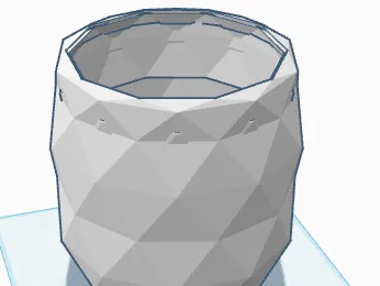 Low Poly Polygon Vase w/ Diamond 