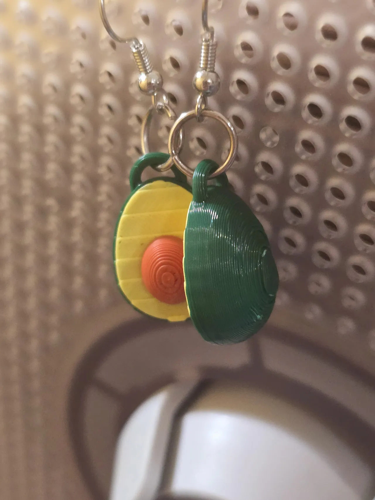 3D Avocado earrings view 2