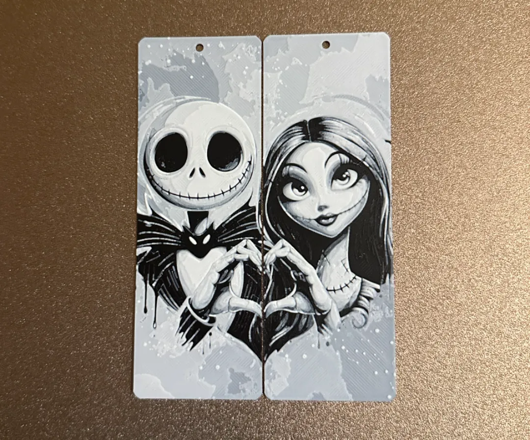 Jack and Sally Valentine His/Her Bookmarks