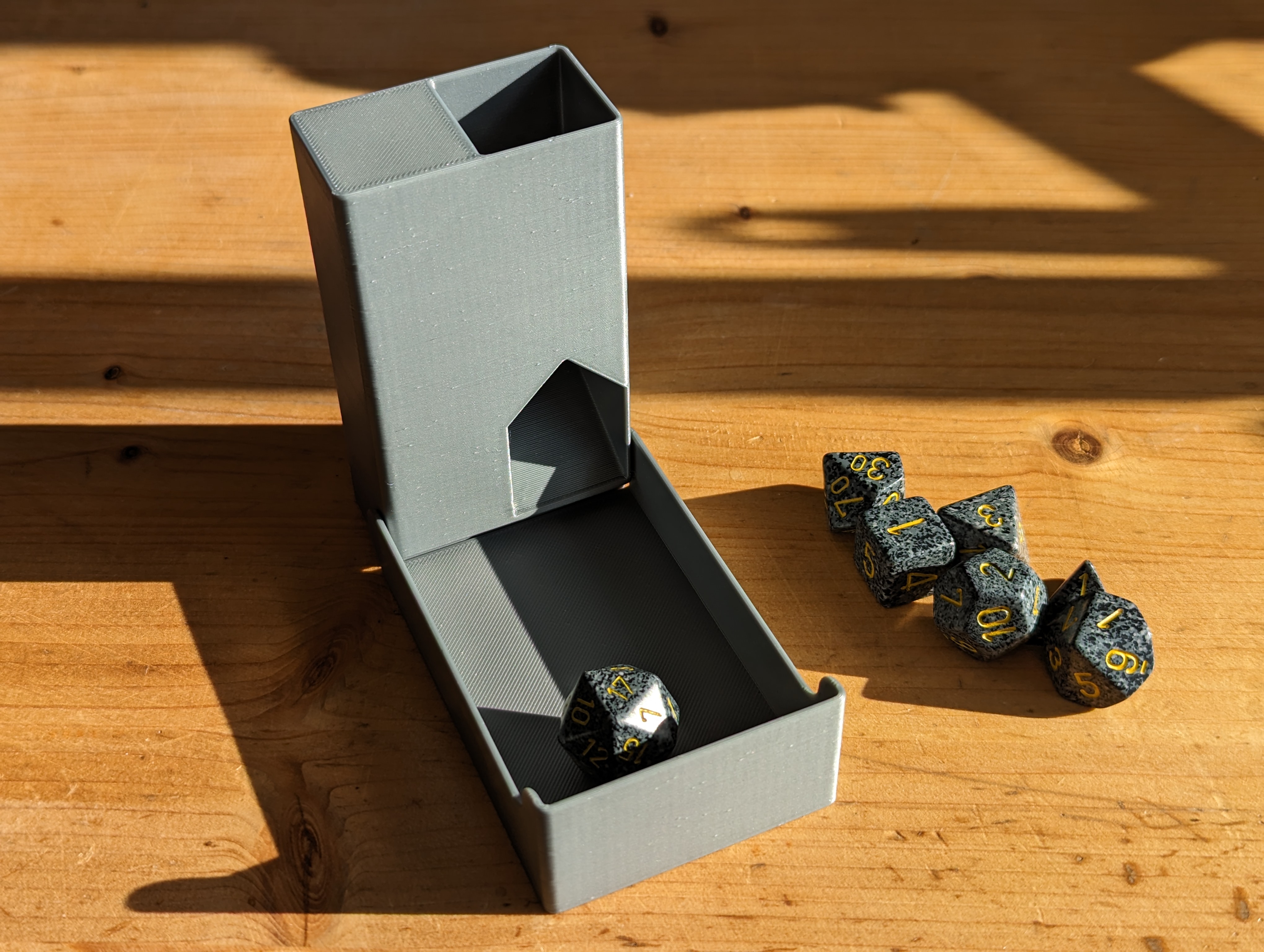 Portable dice tower and storage (print in place)