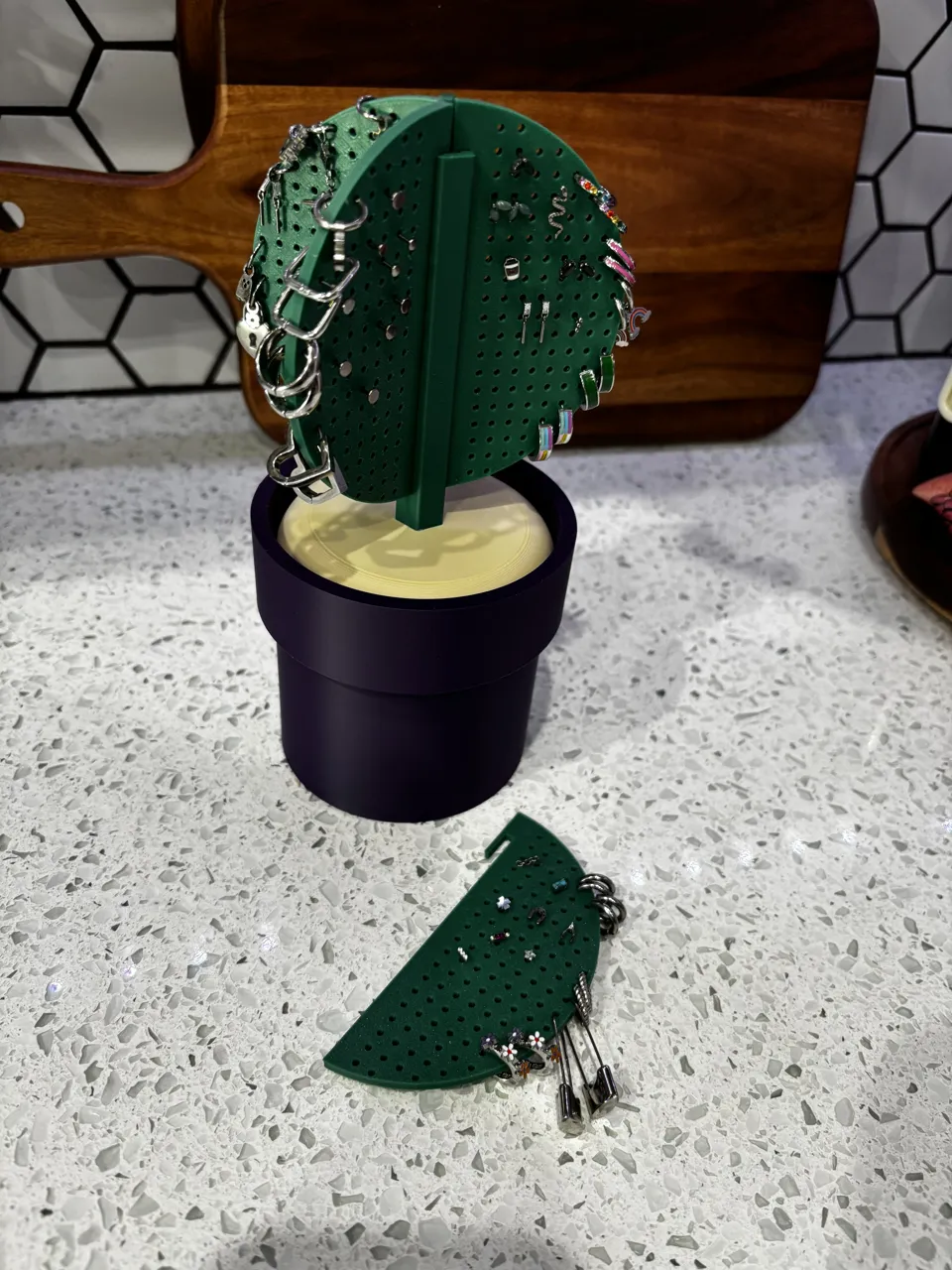 Cactus Earring Holder and Storage view 2
