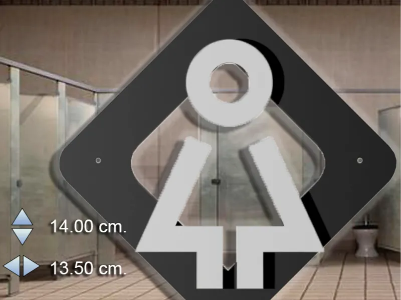 Placa Letrero para Baño de Mujeres (Minimalista)