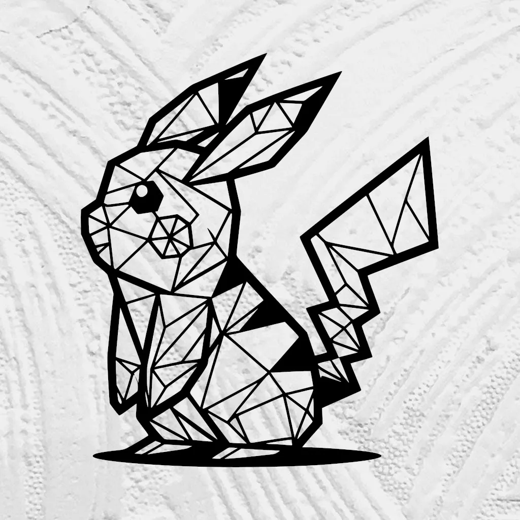 Geometrik düşük poli pikachu