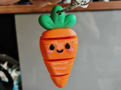 Hinged Carrot Keychain Fridge Magnet