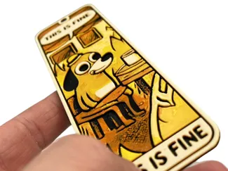 This is fine bookmark meme