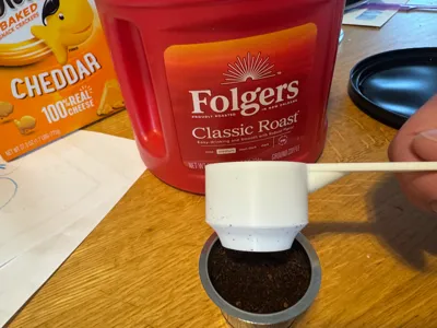 Reusable K cup filter coffee scoop