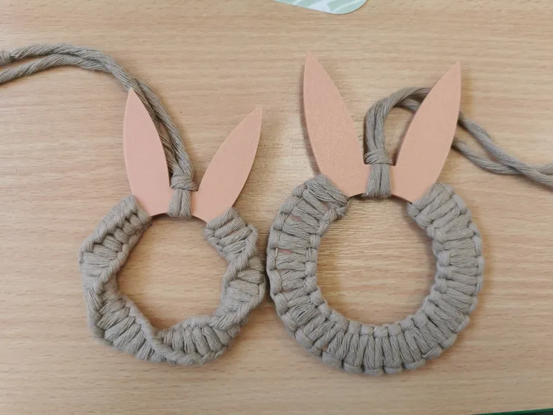 Easter bunny macrame cord decoration