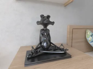 Alien Frog Meditating Decorative Sculpture