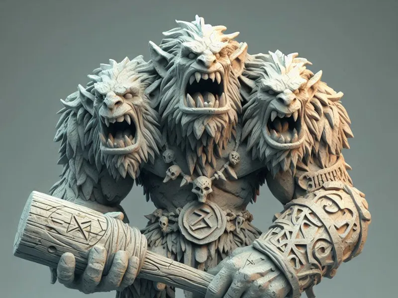 another Three-Headed Nordic Troll