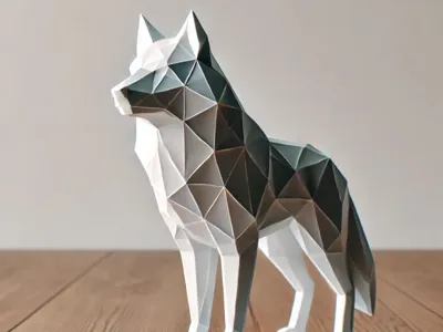 Low poly wolf