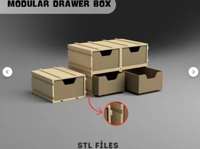 Modular Material Box, modular box , 3d printed