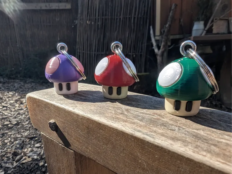 Super Mushroom Keychains