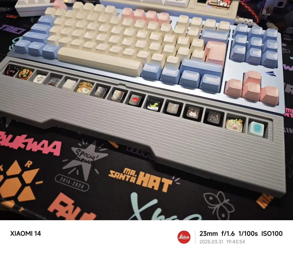 Keyboard Wrist Rest (with Custom Keycap Storage) Compatible with 80% ...