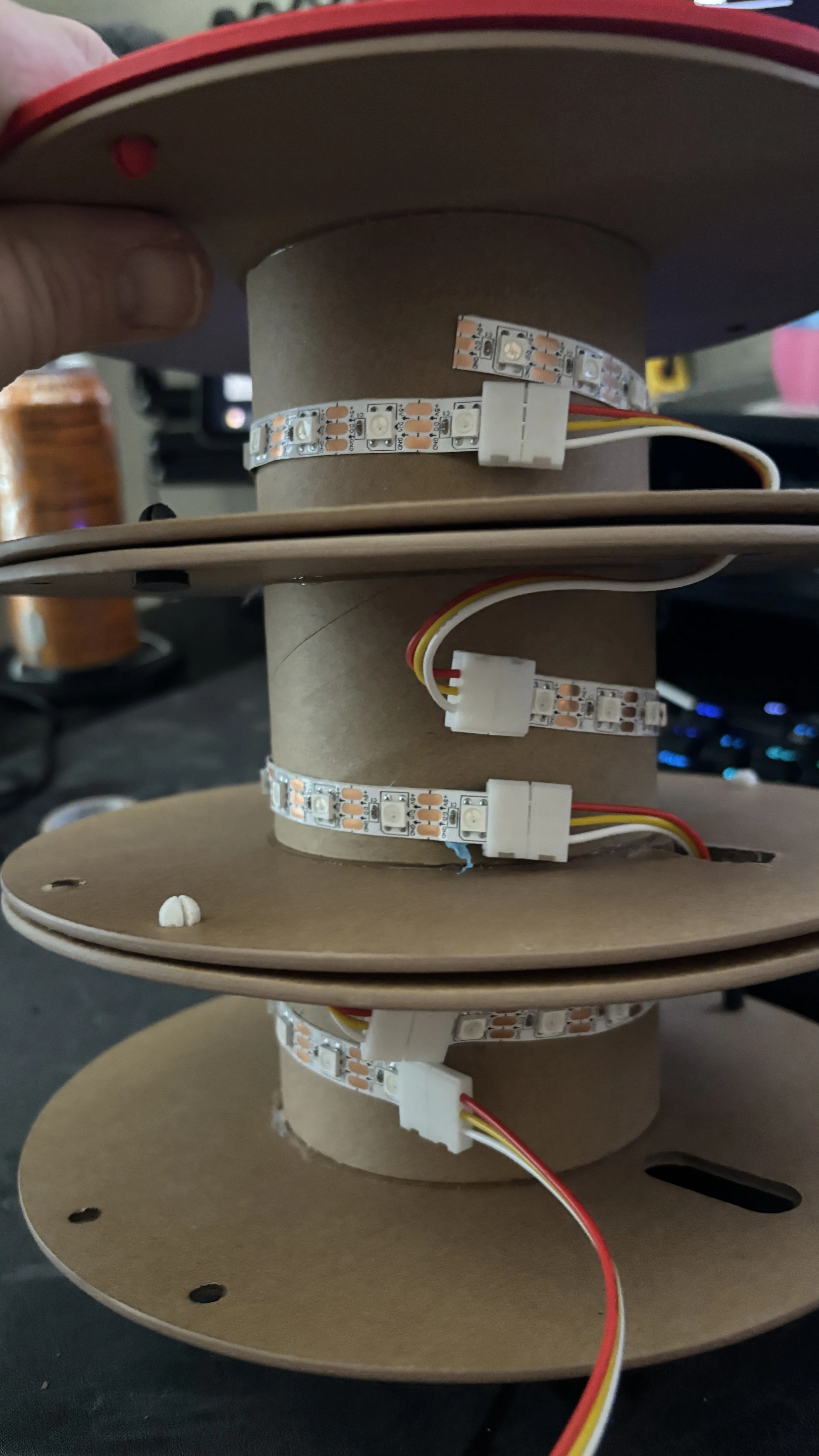 Modular Cardboard Spool LED Lamp - Free 3D Print Model - MakerWorld