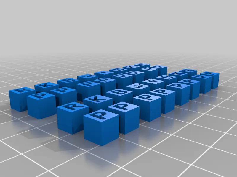 Mini Chess Pieces with Letters