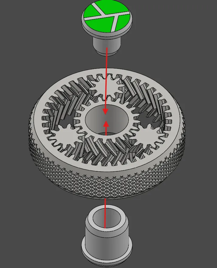 Fidget Gear Spinner Assembly