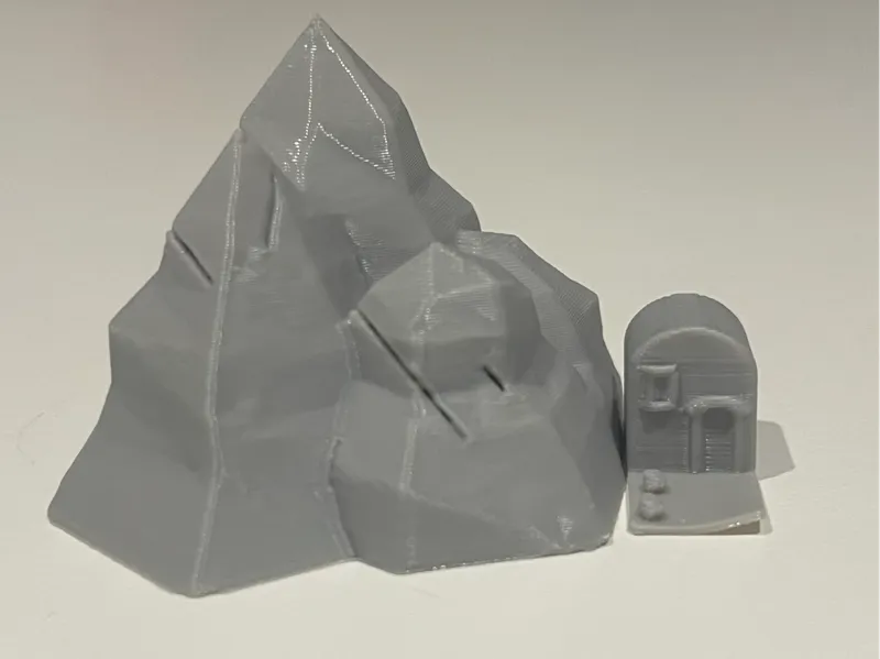 Mountain with small house