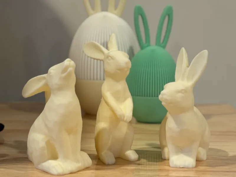 Adorable Bunny Trio – Sitting Rabbit Figurines