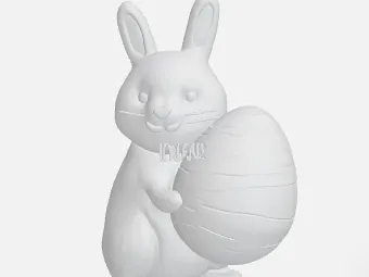 bunny holding egg