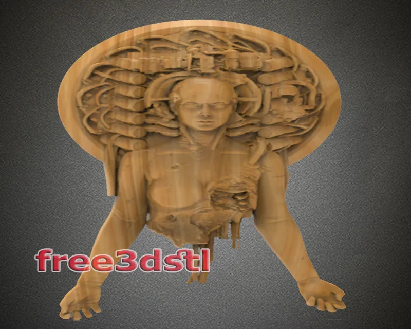 Wall cyborg 3D STL Model (FREE)