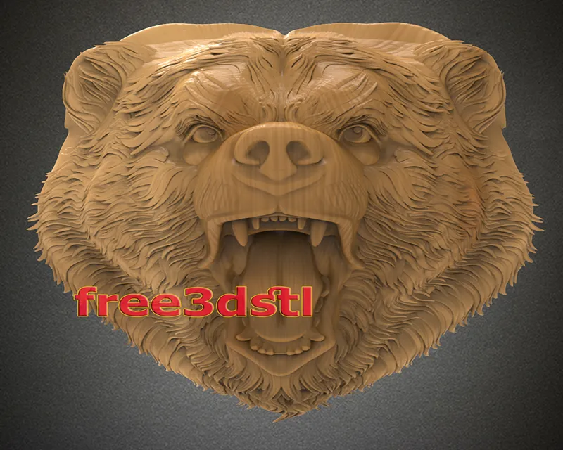 Angry bear 3D STL Model (FREE)