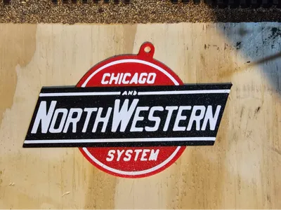 Chicago and North Western System Logo Keychain
