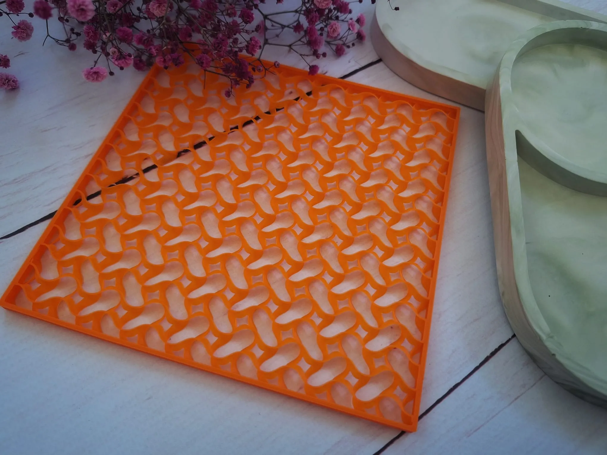 Orange 3D Printed Drying Mat