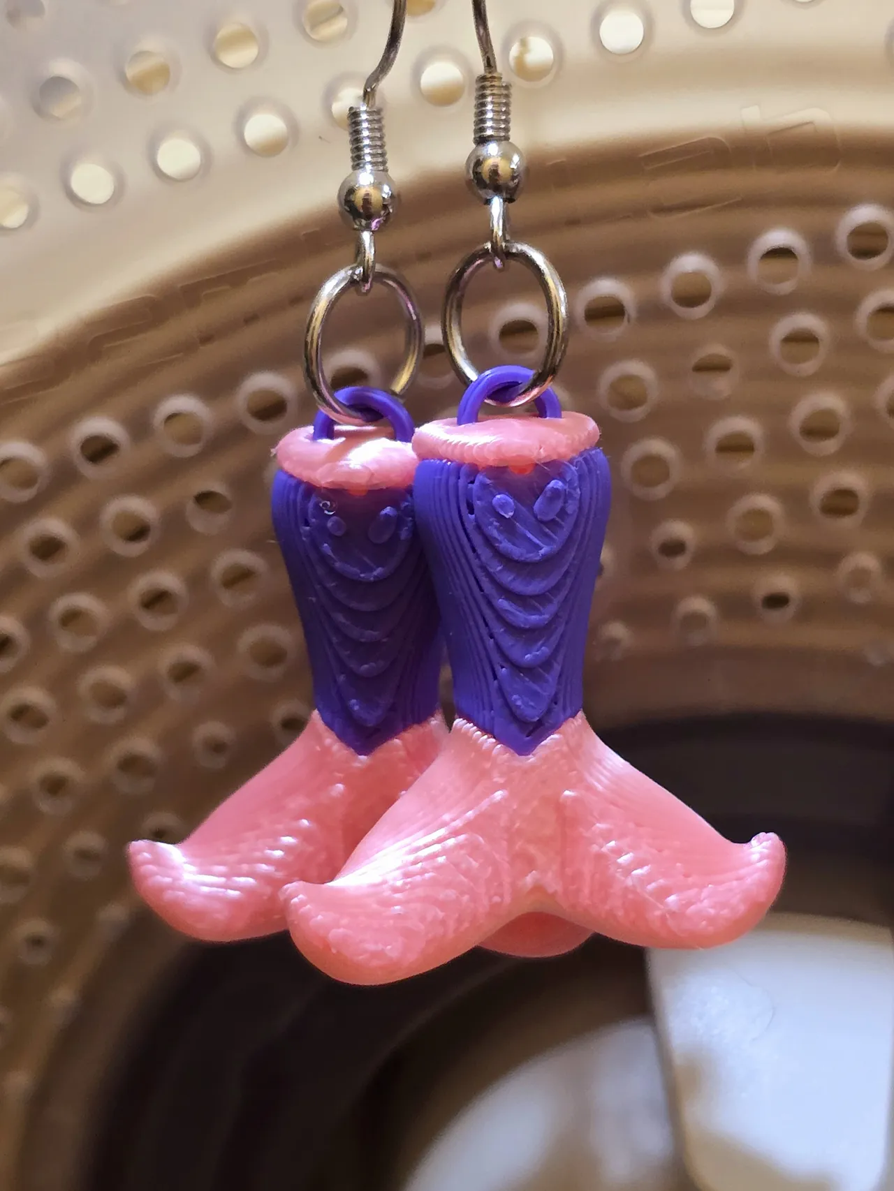 3D Mermaid tail earrings view 2