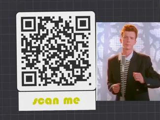 QR code to "never gonna give you"