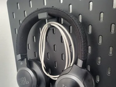 Ikea Skadis Headphone Holder with Cable Organizer