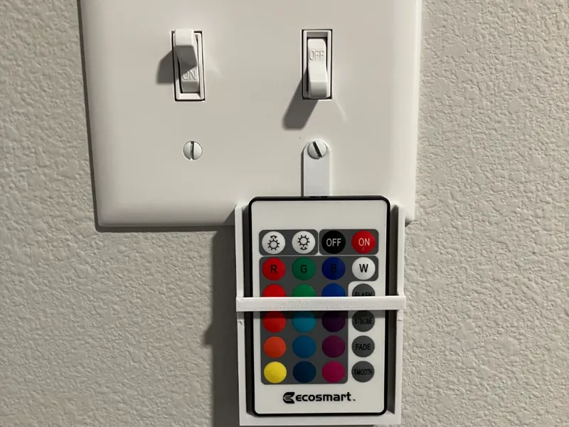 Light switch remote holder