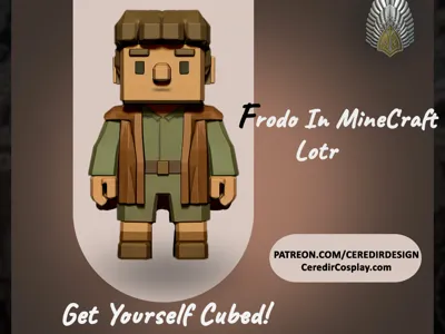 LOTR Frodo and Sam Mini-Figures in Minecraft Style