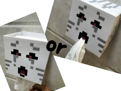 My World Minecraft Ghast Tissue Box No AMS Universal Paper Towel and Toilet Paper Two Dispensing Methods