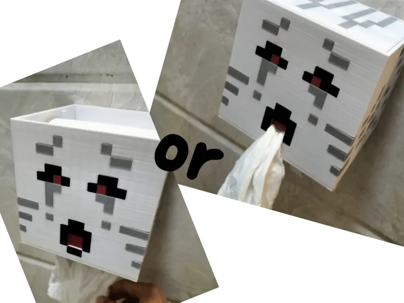 我的世界Minecraft恶魂Ghast纸巾盒 无AMS 卷纸抽纸通用 两种取纸方式