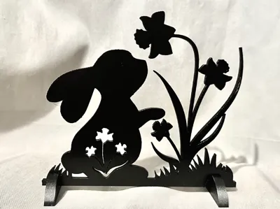 Easter Bunny Spring Silhouette Center Piece