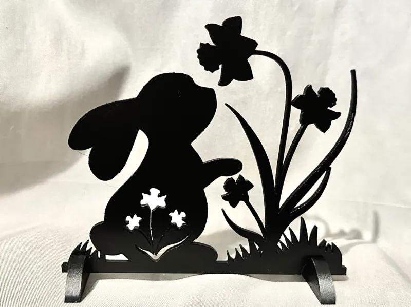 Easter Bunny Spring Silhouette Center Piece