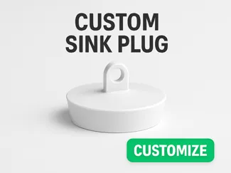 Customizable Sink Plug with Chain Mount or Grip
