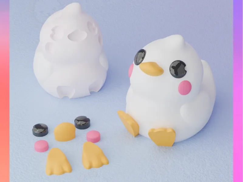 Little Duck Keychain & Pen Rest (Separated Parts)