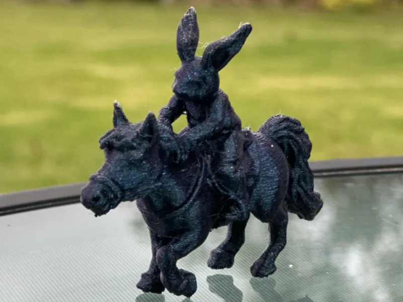Bunny riding a horse