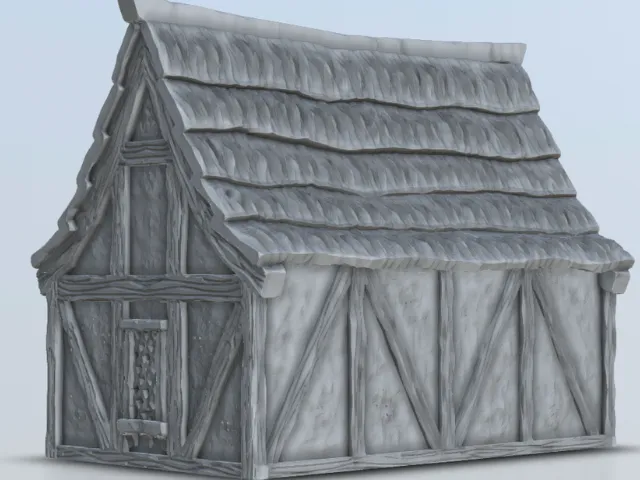 28mm Wargame Farmhouse Barn - Wereburg Sample