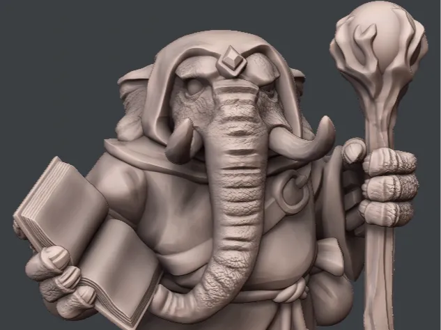 Loxodon Mage Wizard Miniature