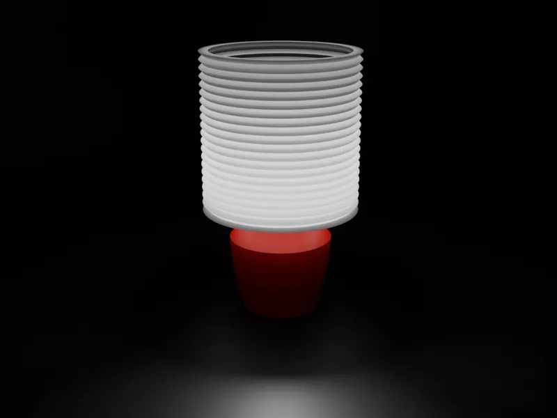 Modern Ribbed Table Lamp - Easy 3D Print