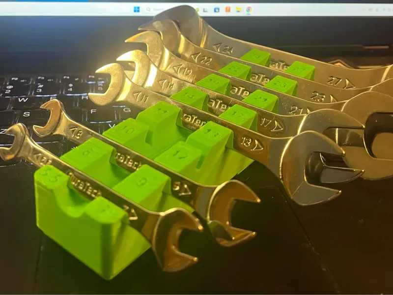DURATECH Super-Thin Open End Wrench Set Rack