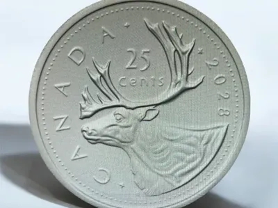 Canadian 25 cents 