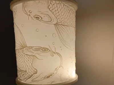 Koi Lithophane lamp shade