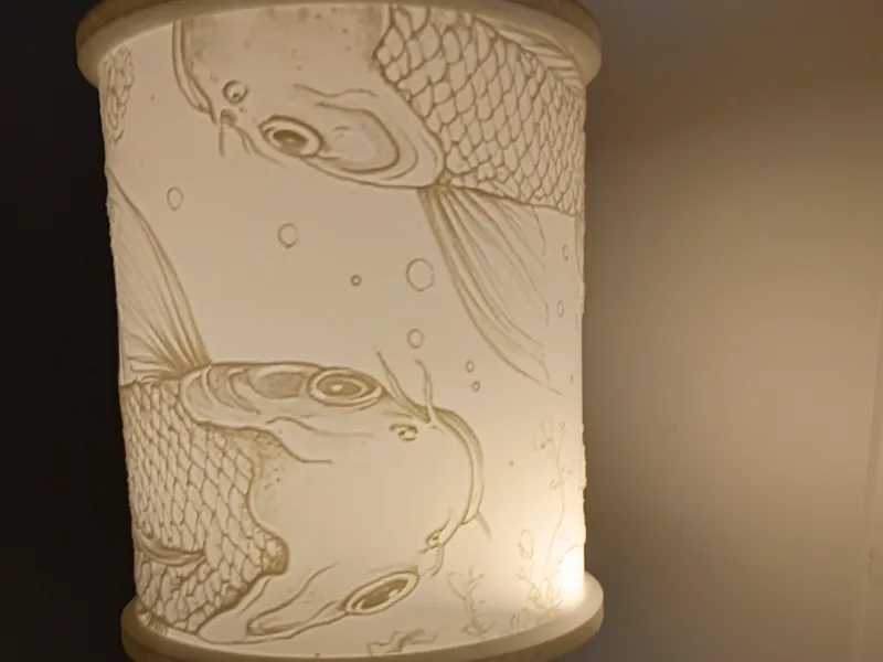 Koi Lithophane lamp shade
