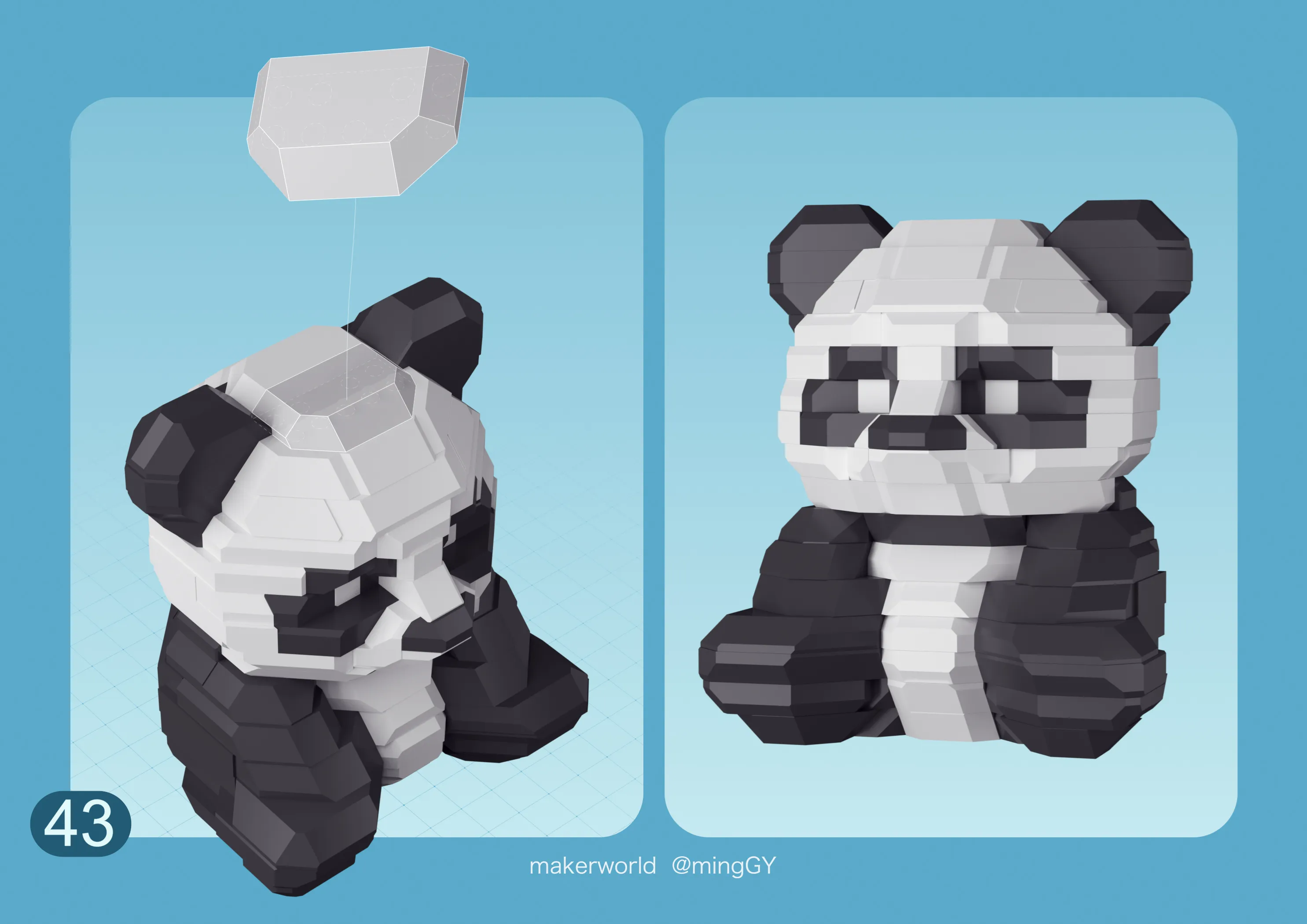 Panda Building Blocks - Free 3D Print Model - MakerWorld
