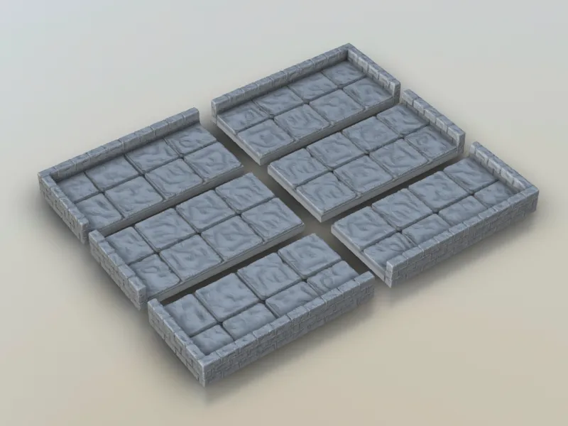 28mm Wargame Modular base and Walling tiles